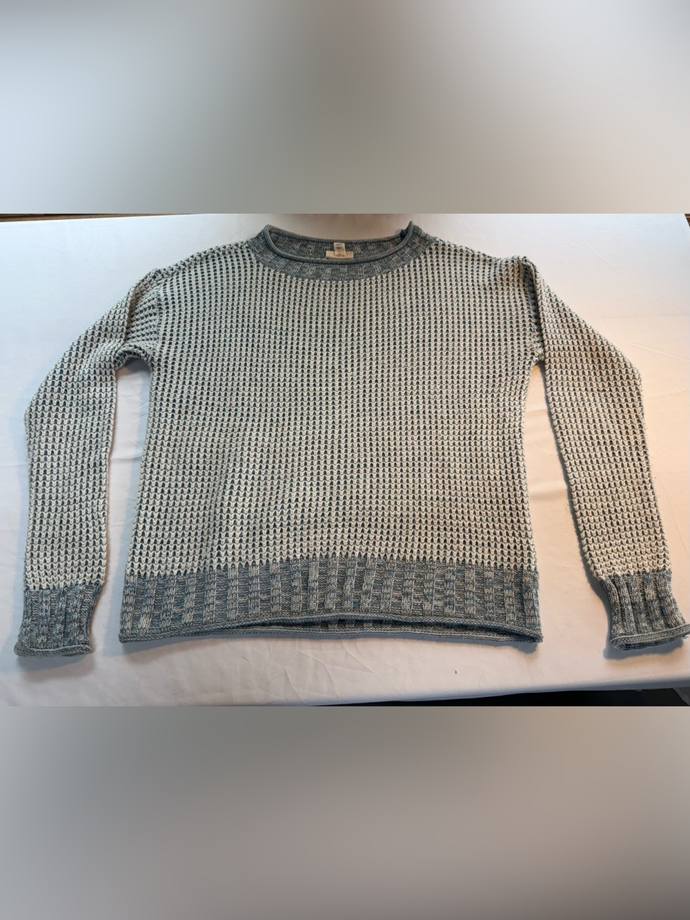 a.n.a Two-Tone Blue and white Knit Sweater